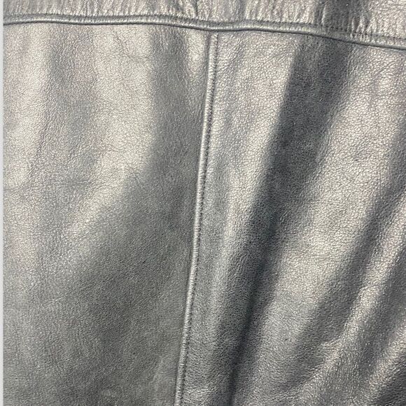 Roots “Richard” Leather Car Coat Vintage Black Treated size L Zip Front Y - Picture 5 of 16